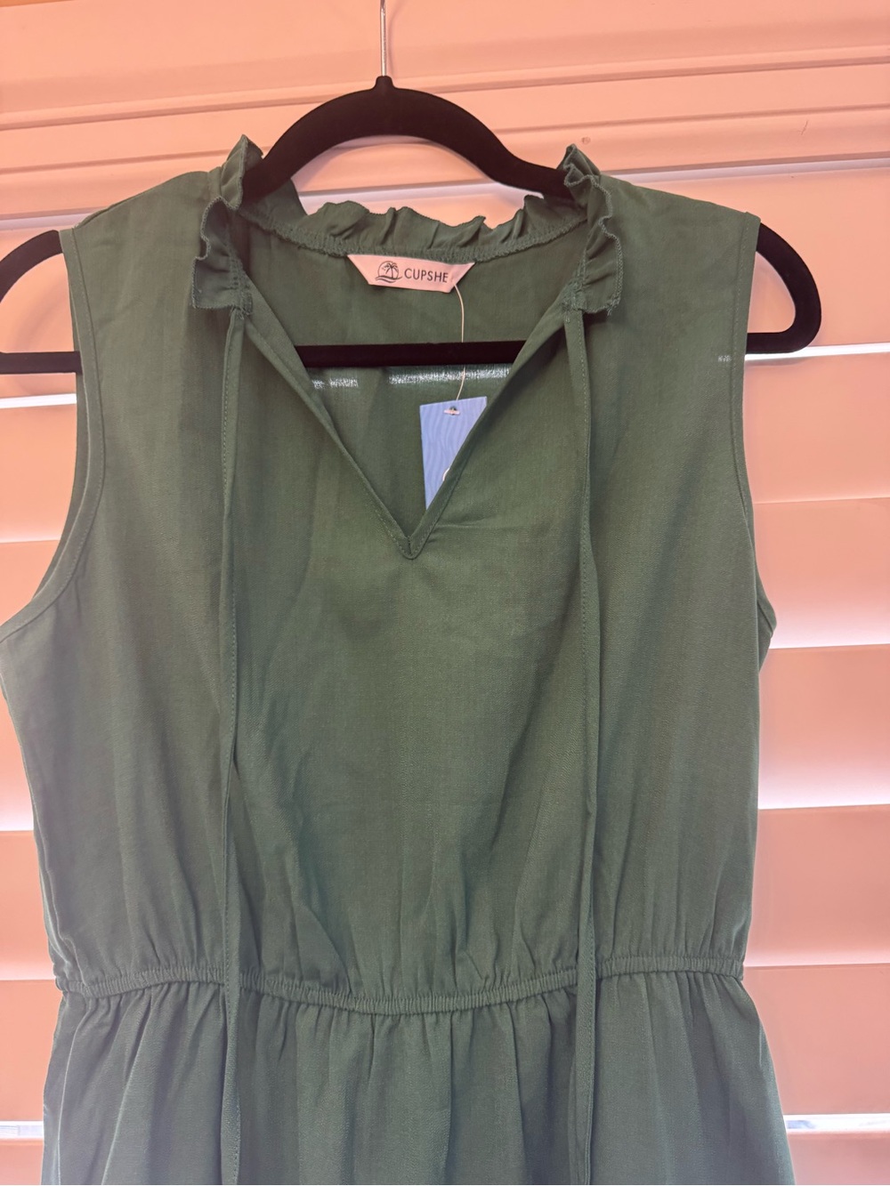 Cupshe Women’s Small Emerald Green Tiered Mini Dress NWT Ruffle Boho - Picture 4 of 10